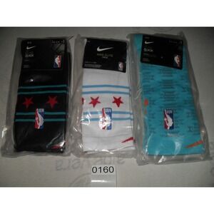Nike Elite Quick NBA Crew‎ Socks SX5454-100 Athletic Stars Tri-Color 3 Pairs